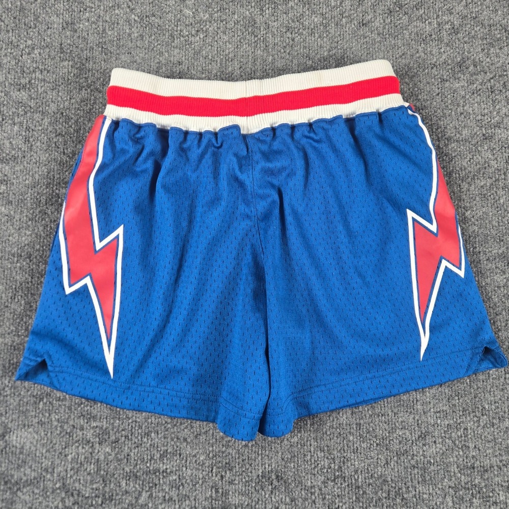 Vintage Blue Mesh Lightning  bolt Athletic basketball shors men XS retro (B10)